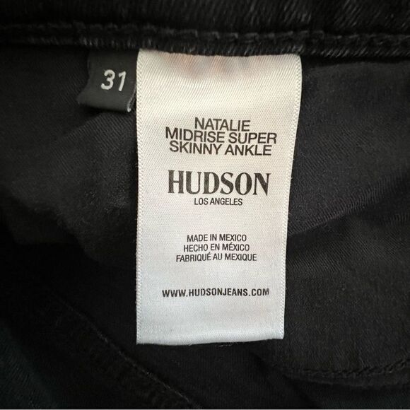Hudson Natalie Black Mid-rise Skinny Ankle Denim Jeans size 31 - Picture 6 of 11